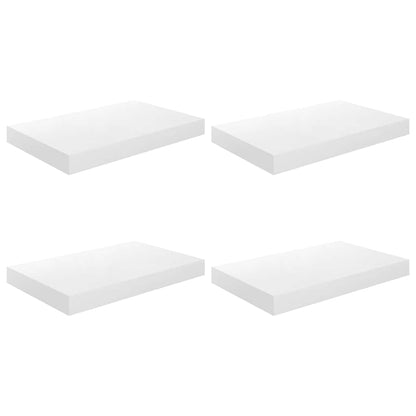 Floating Wall Shelves 4 pcs High Gloss White 40x23x3.8 cm MDF