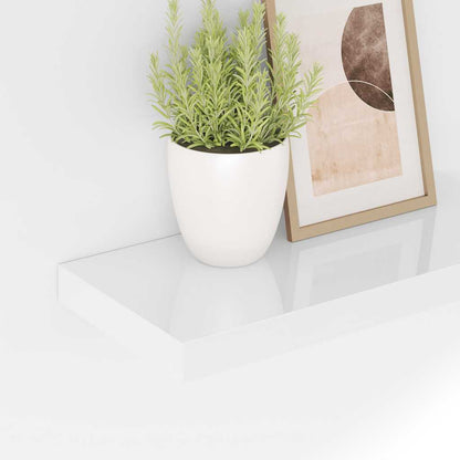 Floating Wall Shelf High Gloss White 50x23x3.8 cm MDF