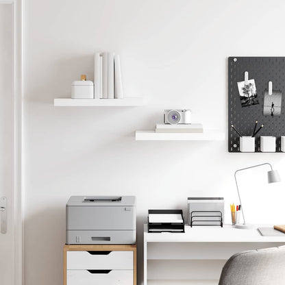 Floating Wall Shelves 2 pcs High Gloss White 19.7"x9.1"x1.5" MDF