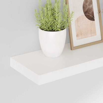 Floating Wall Shelves 2 pcs High Gloss White 19.7"x9.1"x1.5" MDF