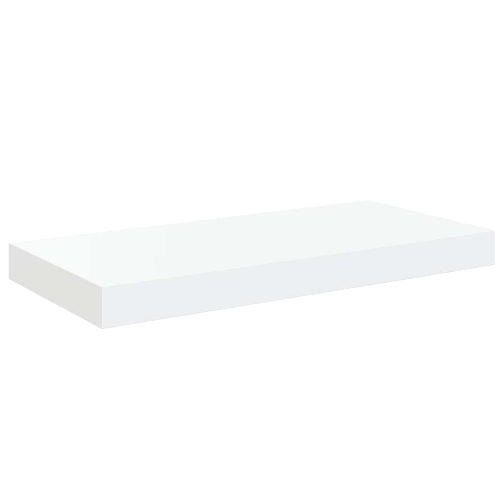 Floating Wall Shelves 2 pcs High Gloss White 19.7"x9.1"x1.5" MDF