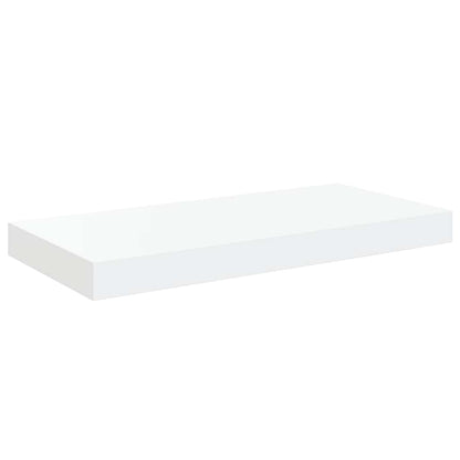 Floating Wall Shelves 2 pcs High Gloss White 19.7"x9.1"x1.5" MDF