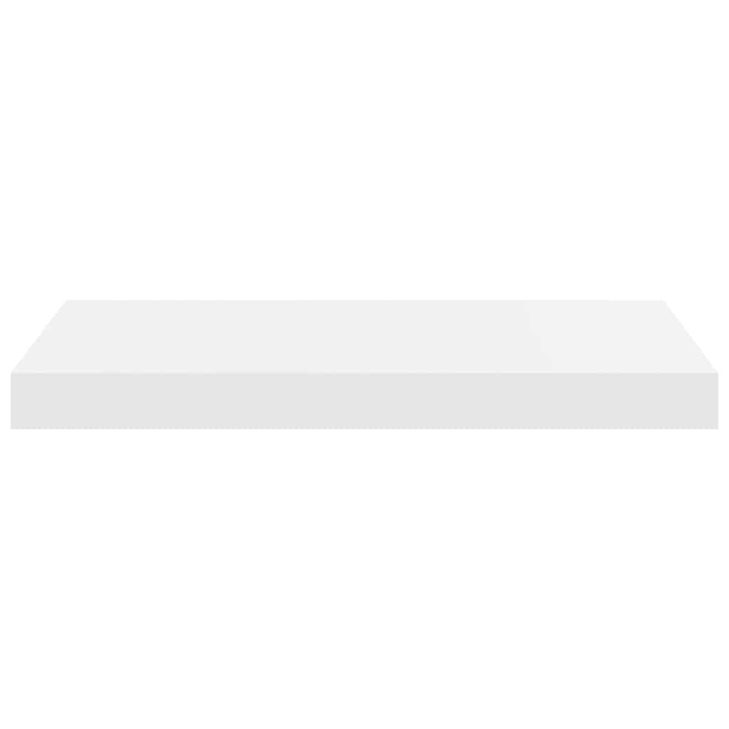 Floating Wall Shelves 2 pcs High Gloss White 19.7"x9.1"x1.5" MDF