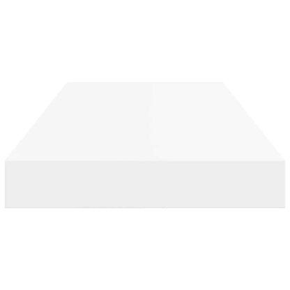Floating Wall Shelves 2 pcs High Gloss White 19.7"x9.1"x1.5" MDF