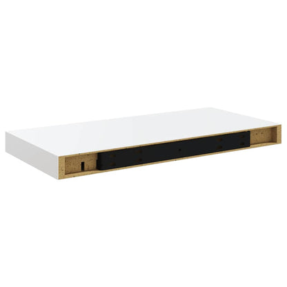Floating Wall Shelves 2 pcs High Gloss White 19.7"x9.1"x1.5" MDF