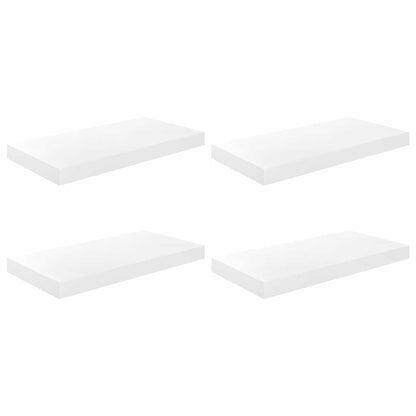 Floating Wall Shelves 4 pcs High Gloss White 50x23x3.8 cm MDF