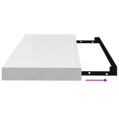 Floating Wall Shelf High Gloss White 60x23.5x3.8 cm MDF