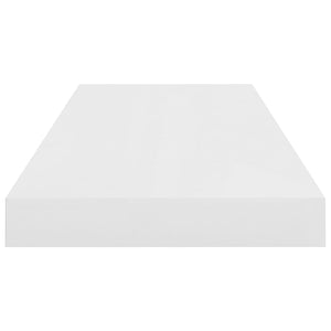 Floating Wall Shelves 2 pcs High Gloss White 60x23.5x3.8 cm MDF