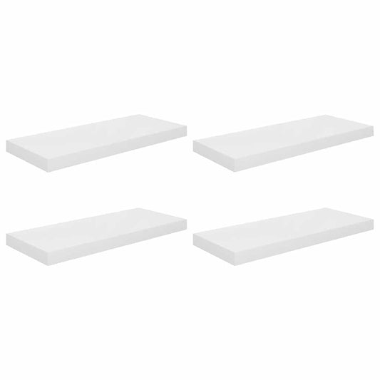 Wall Shelf |  Set of 4 | High gloss white | Honeycomb MDF, metal