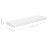 Floating Wall Shelf High Gloss White 80x23.5x3.8 cm MDF