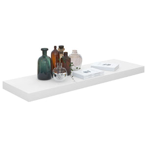 Floating Wall Shelves 2 pcs High Gloss White 80x23.5x3.8 cm MDF