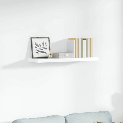 Floating Wall Shelf High Gloss White 90x23.5x3.8 cm MDF