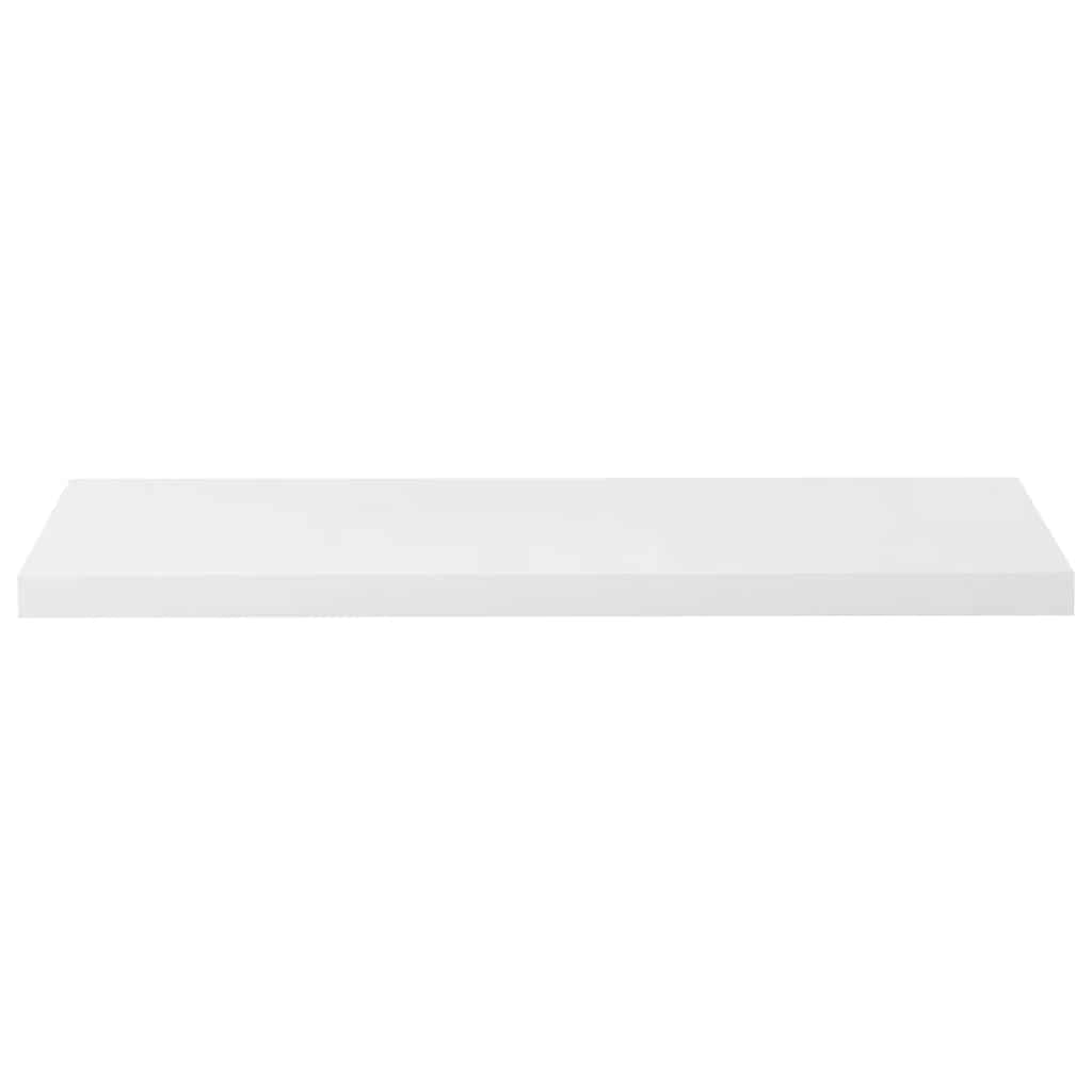 vidaXL Wall Shelf Set of 2 High gloss white Honeycomb MDF, metal Small