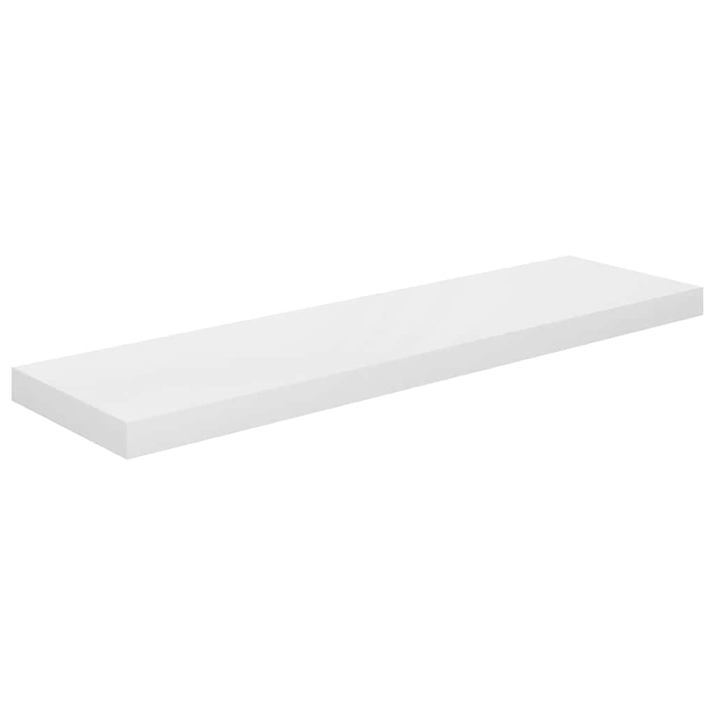 vidaXL Wall Shelf Set of 2 High gloss white Honeycomb MDF, metal Small