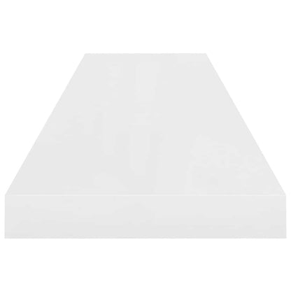vidaXL Wall Shelf Set of 2 High gloss white Honeycomb MDF, metal Small