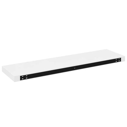 vidaXL Wall Shelf Set of 2 High gloss white Honeycomb MDF, metal Small