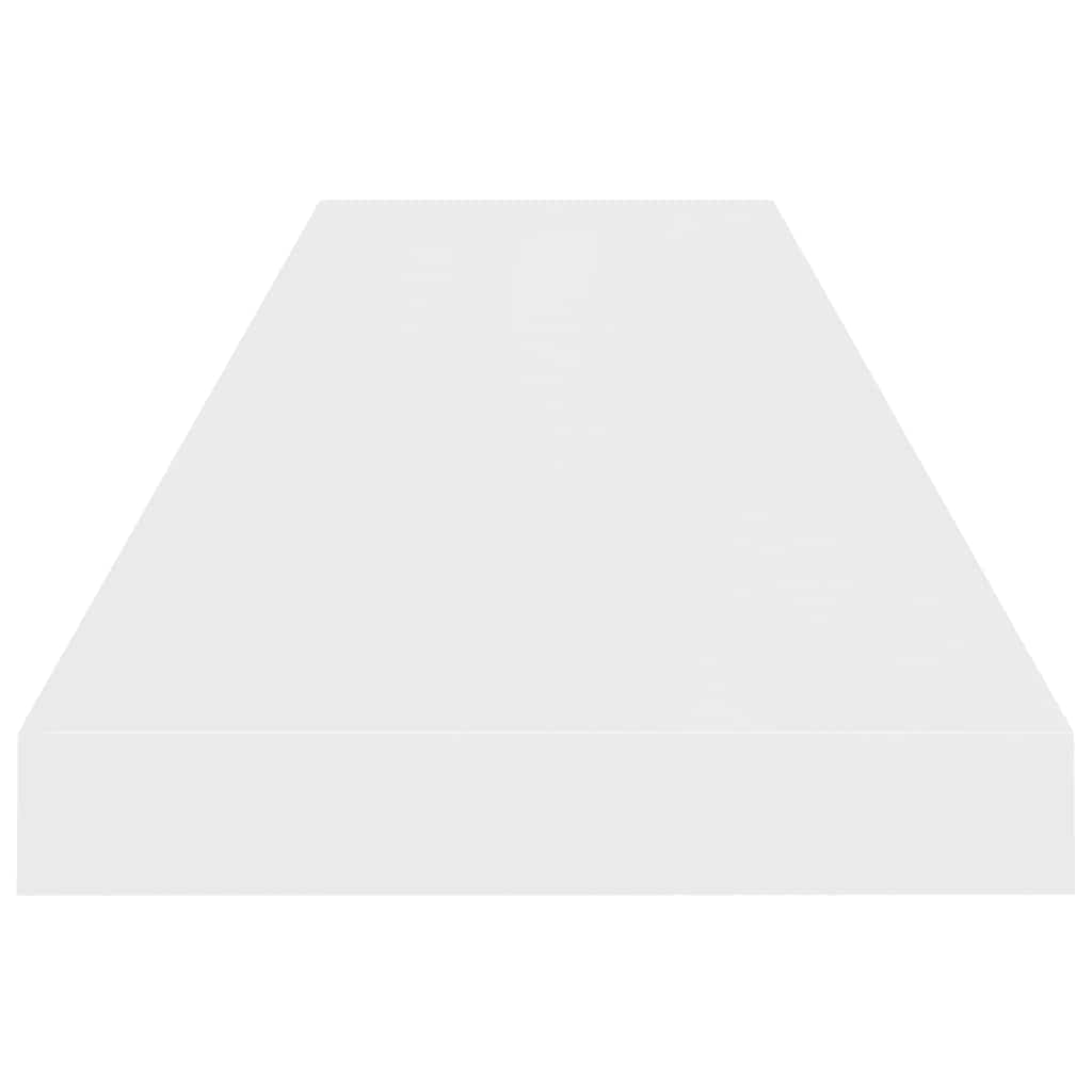 Floating Wall Shelves 4 pcs High Gloss White 90x23.5x3.8 cm MDF