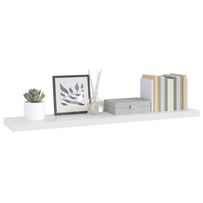 Floating Wall Shelf High Gloss White 120x23.5x3.8 cm MDF