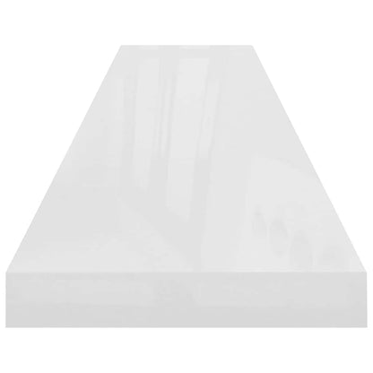 Floating Wall Shelf High Gloss White 120x23.5x3.8 cm MDF