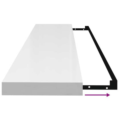 Floating Wall Shelf High Gloss White 120x23.5x3.8 cm MDF