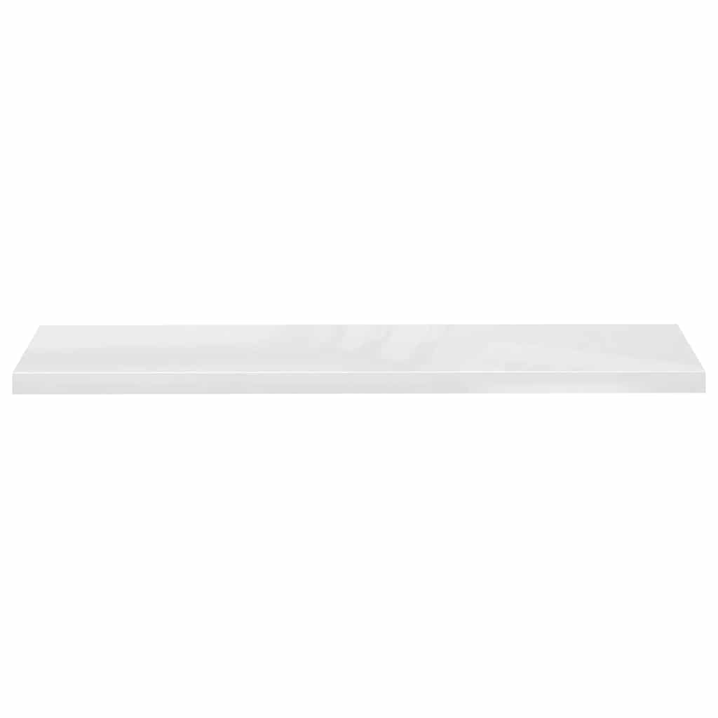 Floating Wall Shelves 2 pcs High Gloss White 120x23.5x3.8 cm MDF