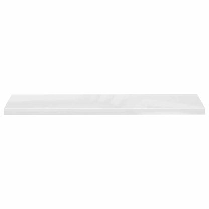 Floating Wall Shelves 2 pcs High Gloss White 120x23.5x3.8 cm MDF