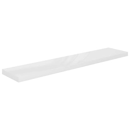 Floating Wall Shelves 2 pcs High Gloss White 120x23.5x3.8 cm MDF