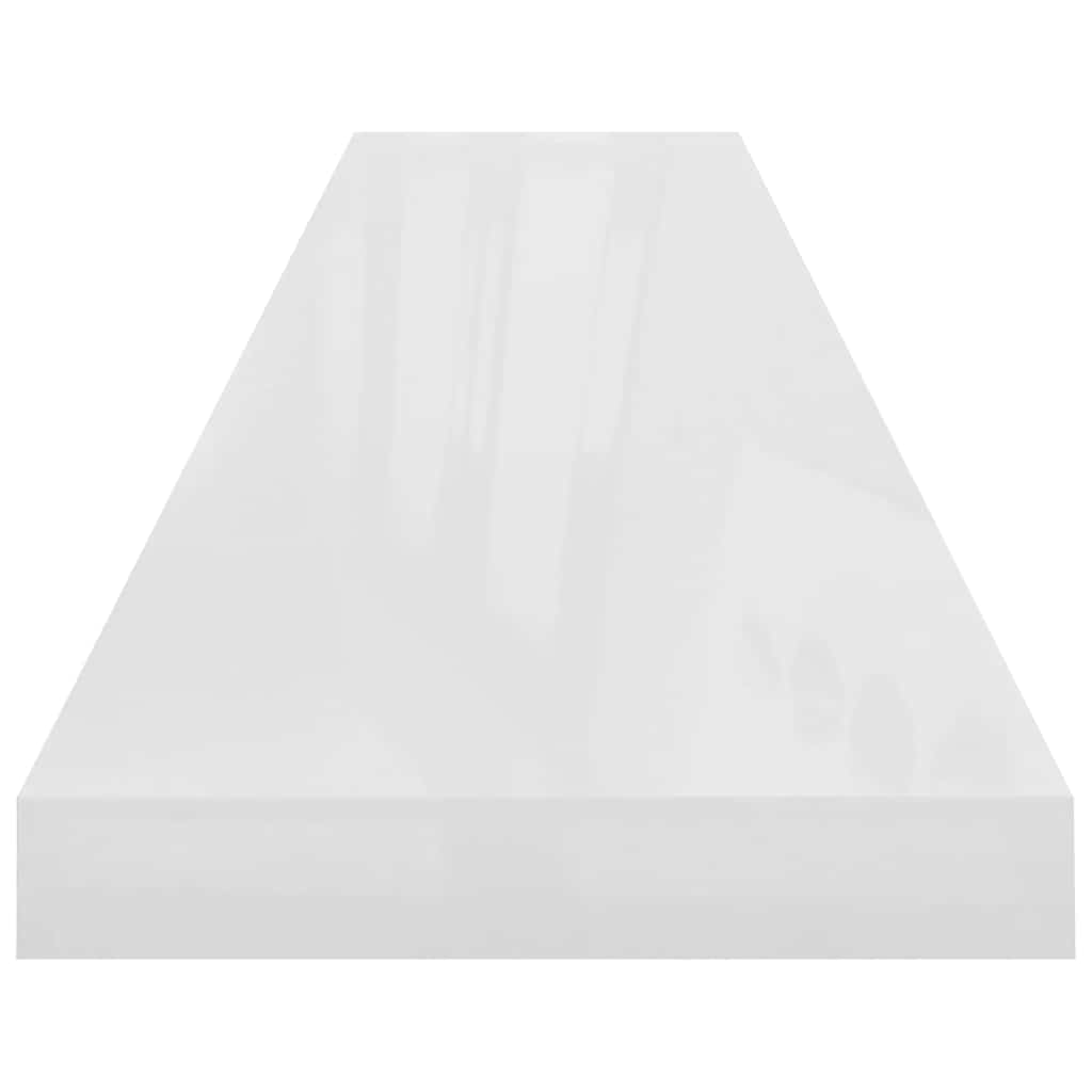 Floating Wall Shelves 4 pcs High Gloss White 120x23.5x3.8 cm MDF