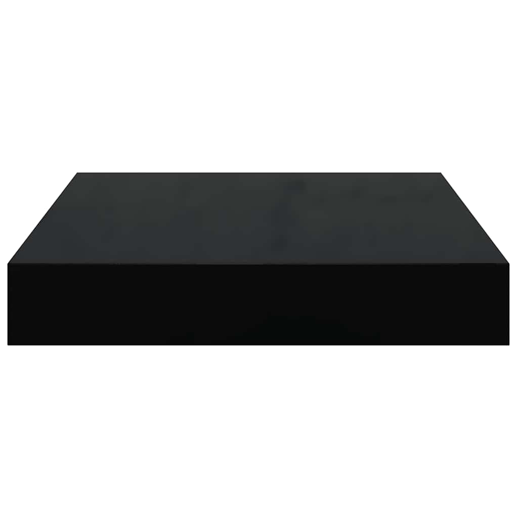 vidaXL Wall Shelf High gloss black Honeycomb MDF, metal Small