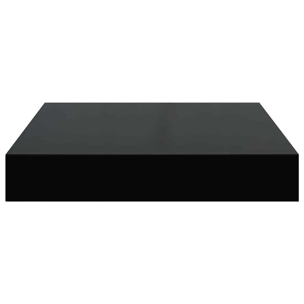 vidaXL Wall Shelf High gloss black Honeycomb MDF, metal Small
