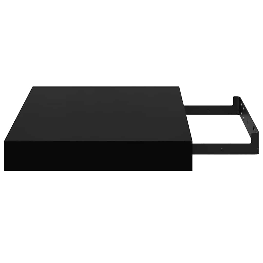 vidaXL Wall Shelf High gloss black Honeycomb MDF, metal Small