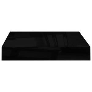 Floating Wall Shelves 2 pcs High Gloss Black 23x23.5x3.8 cm MDF