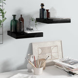 Floating Wall Shelves 2 pcs High Gloss Black 23x23.5x3.8 cm MDF