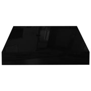 Floating Wall Shelves 4 pcs High Gloss Black 23x23.5x3.8 cm MDF