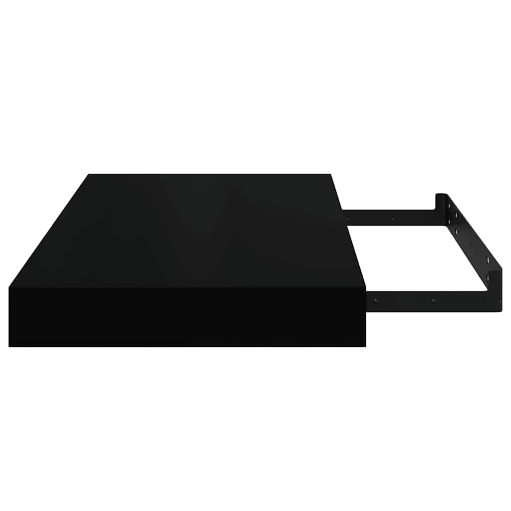 vidaXL Wall Shelf High gloss black Honeycomb MDF, metal Medium