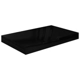 Floating Wall Shelves 4 pcs High Gloss Black 40x23x3.8 cm MDF