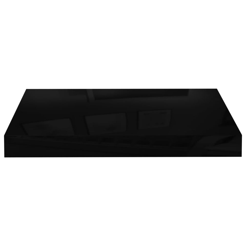 Floating Wall Shelves 4 pcs High Gloss Black 40x23x3.8 cm MDF