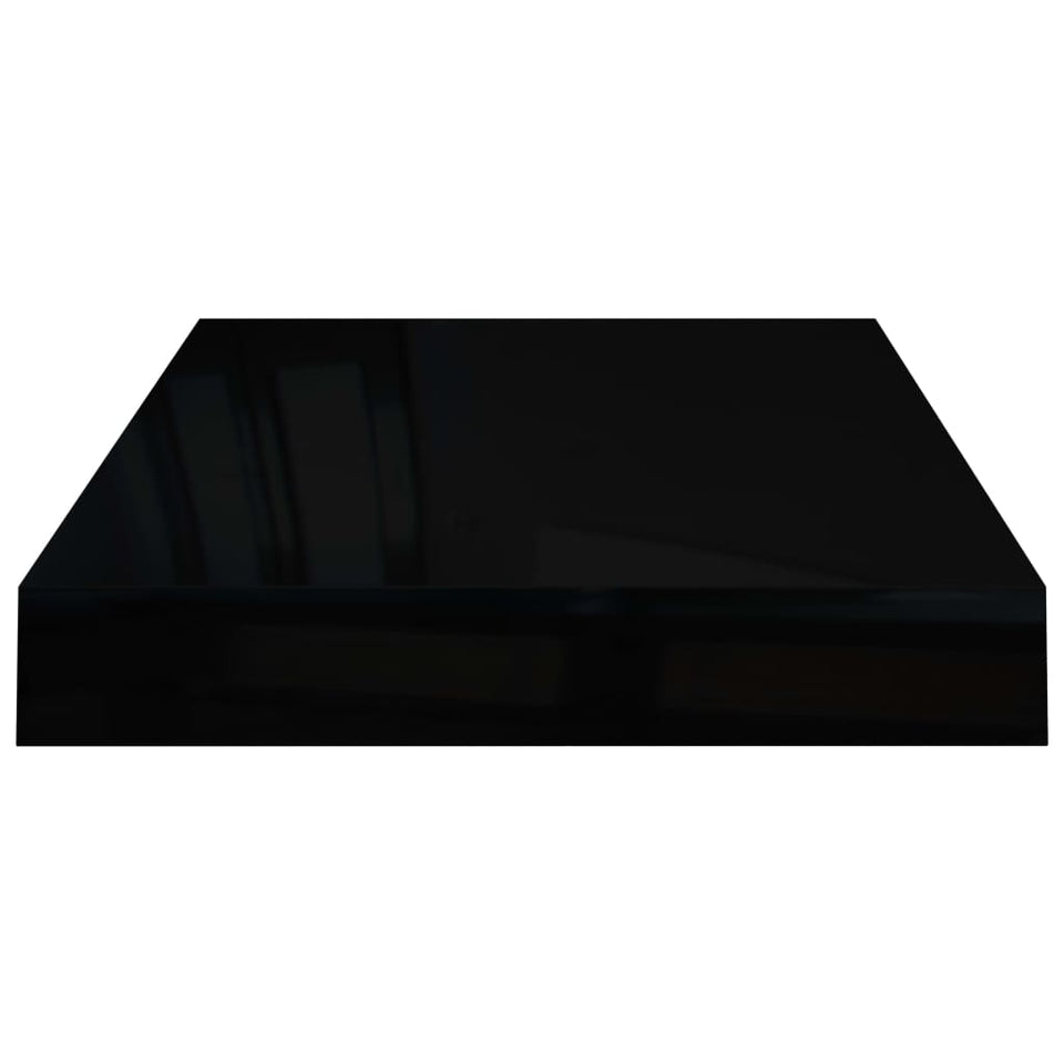 Floating Wall Shelves 4 pcs High Gloss Black 40x23x3.8 cm MDF