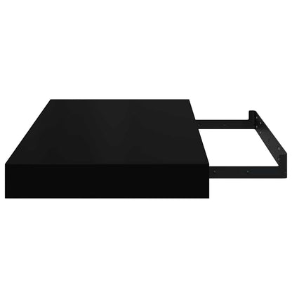 Wall Shelf Set of 4 High gloss black Honeycomb MDF Small