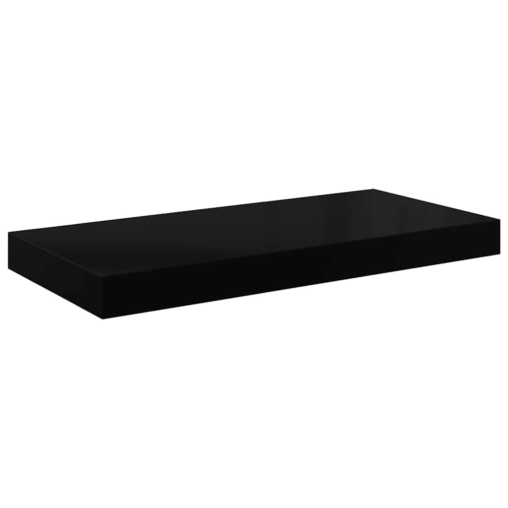 Floating Wall Shelves 4 pcs High Gloss Black 50x23x3.8 cm MDF