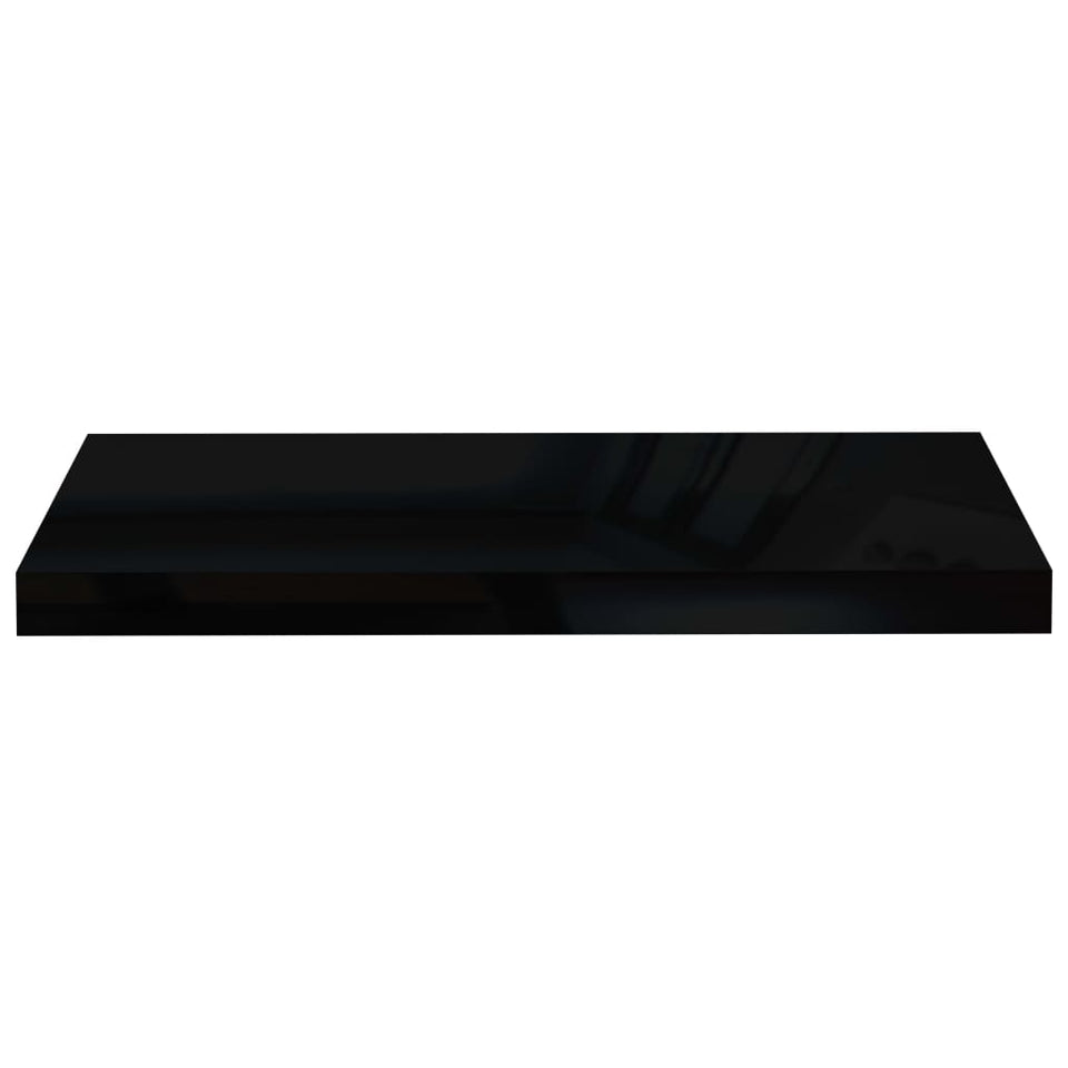 Floating Wall Shelf High Gloss Black 60x23.5x3.8 cm MDF