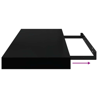 Floating Wall Shelf High Gloss Black 60x23.5x3.8 cm MDF