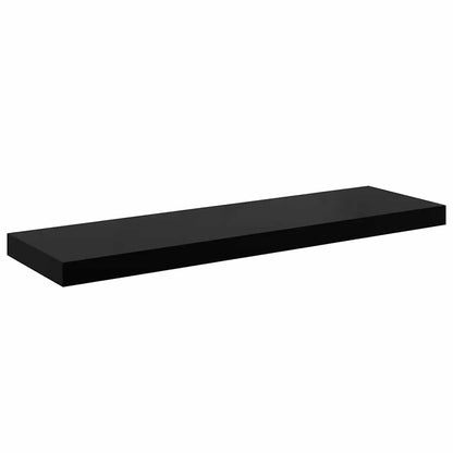 Floating Wall Shelf High Gloss Black 80x23.5x3.8 cm MDF