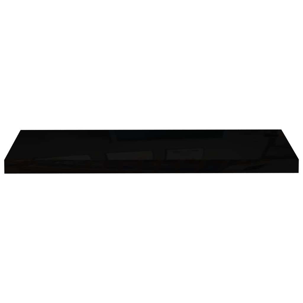 Floating Wall Shelves 2 pcs High Gloss Black 80x23.5x3.8 cm MDF