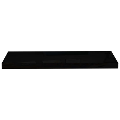 Floating Wall Shelves 2 pcs High Gloss Black 80x23.5x3.8 cm MDF