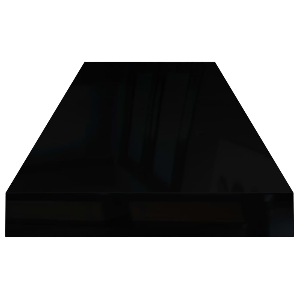 Floating Wall Shelves 2 pcs High Gloss Black 80x23.5x3.8 cm MDF
