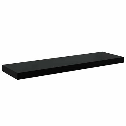 Floating Wall Shelves 4 pcs High Gloss Black 80x23.5x3.8 cm MDF