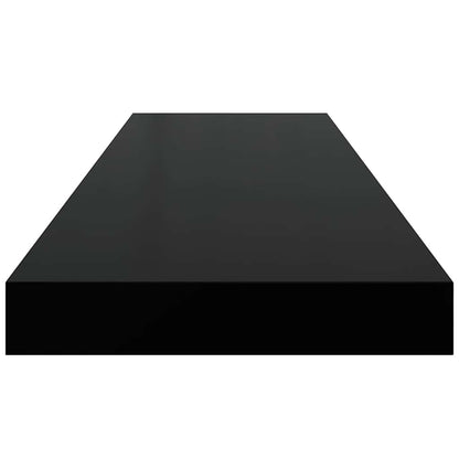 Floating Wall Shelves 4 pcs High Gloss Black 80x23.5x3.8 cm MDF