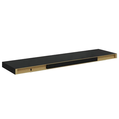 Floating Wall Shelf High Gloss Black 35.4"x9.3"x1.5" MDF