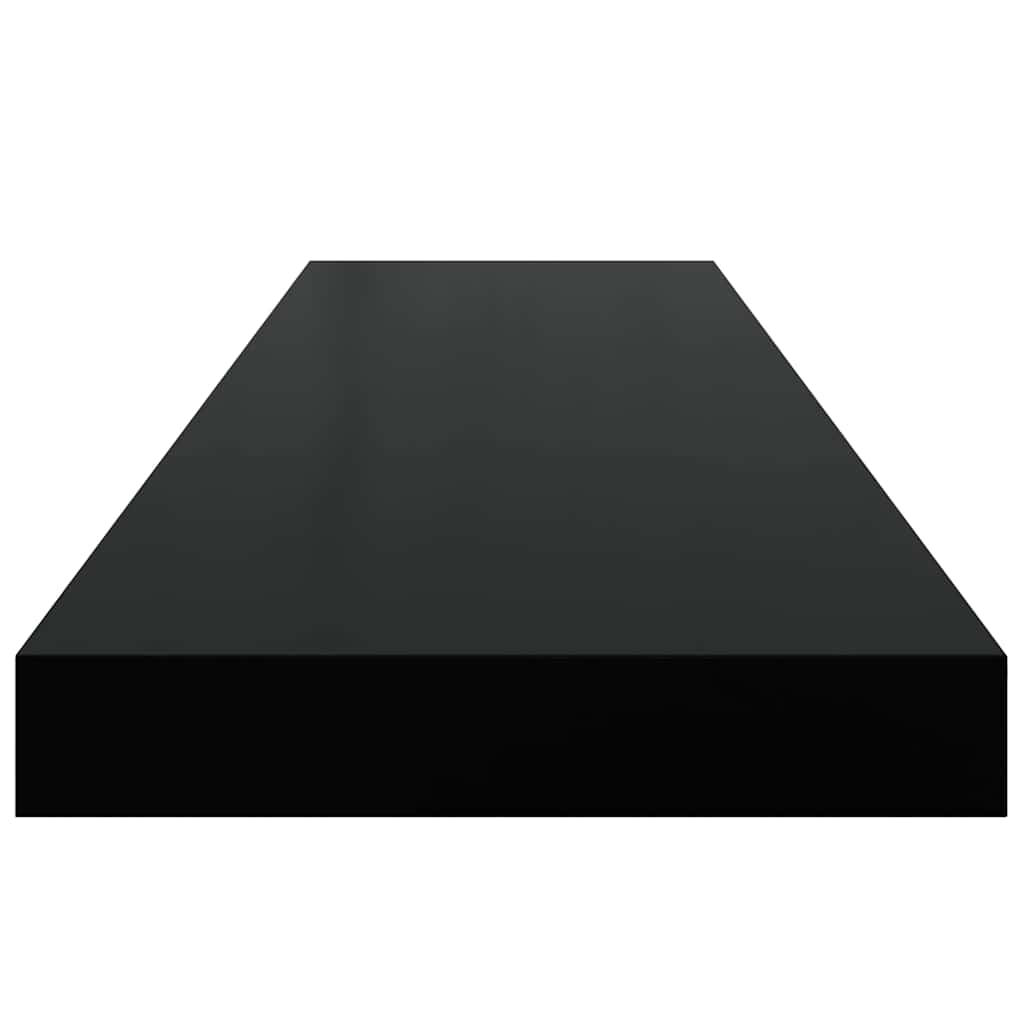 vidaXL Wall Shelf Set of 2 High gloss black Honeycomb MDF, metal